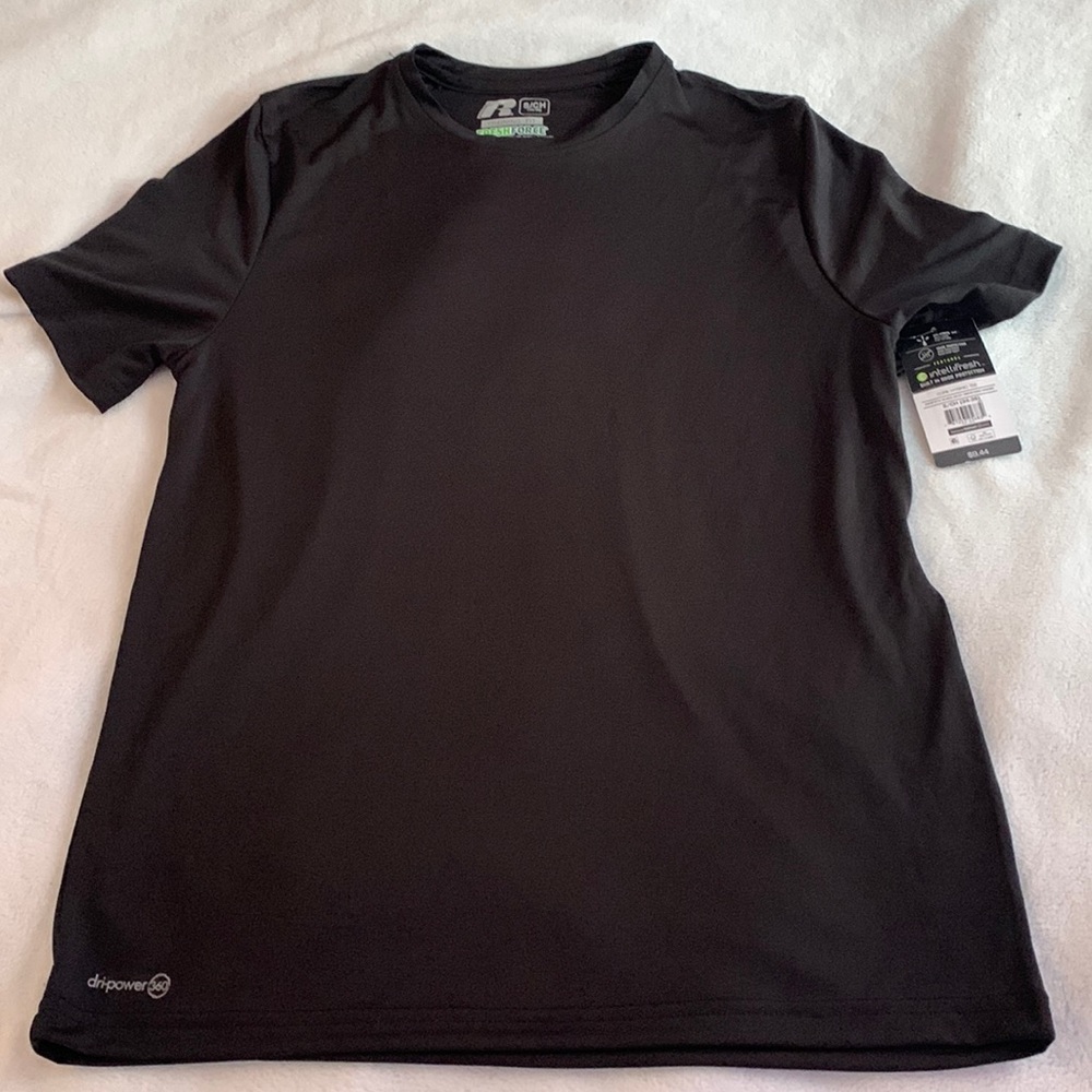 Russel dri power black workout tee size small
